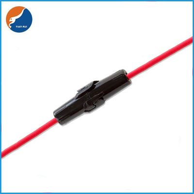 Supporti d'abitazione neri del fusibile della tubatura di vetro di 5x20mm in linea con la lunghezza rossa del cavo 18AWG 15CM