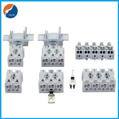 2 3 4 5 inserire di Screwless dell'alloggio di PA dei porti 450V 24A 0.5-2.5mm2 il connettore del cavo per la luce del LED