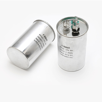 Cassa di alluminio cilindrica del condensatore di funzionamento del motore del condizionatore d'aria di CA del condensatore CBB65 45uf 5% 370V 450V