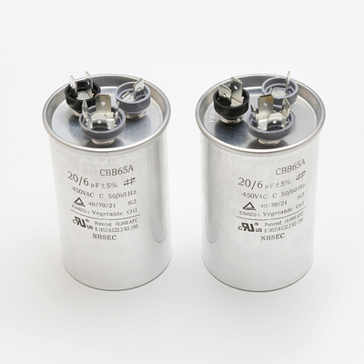 I condensatori di CA del condensatore 450V 20/6uF 5% del film di CBB65A 20uF per il motore eseguono le applicazioni